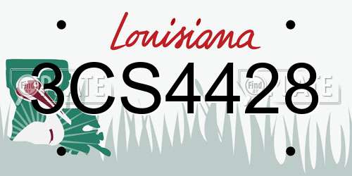 3CS4428 Louisiana License Plate
