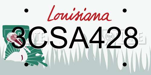 3CSA428 Louisiana License Plate