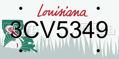 3CV5349 Louisiana License Plate