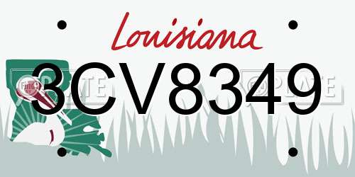 3CV8349 Louisiana License Plate