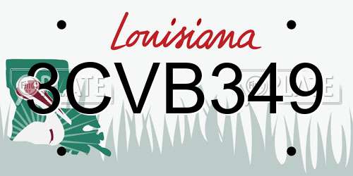 3CVB349 Louisiana License Plate