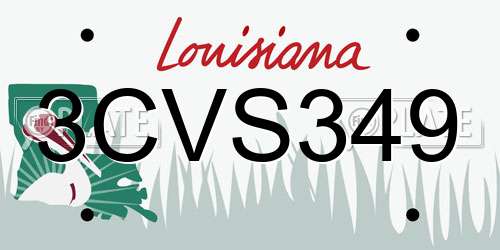 3CVS349 Louisiana License Plate
