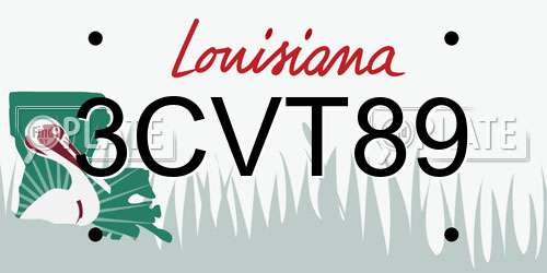 3CVT89 Louisiana License Plate