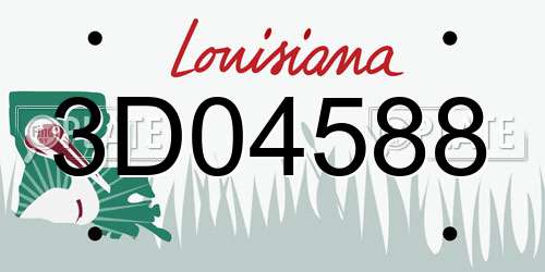 3D04588 Louisiana License Plate