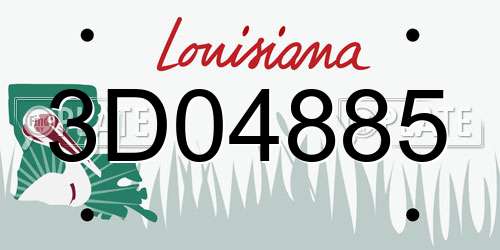 3D04885 Louisiana License Plate