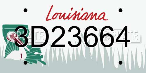 3D23664 Louisiana License Plate