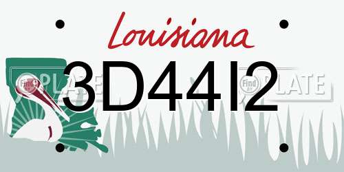3D44I2 Louisiana License Plate