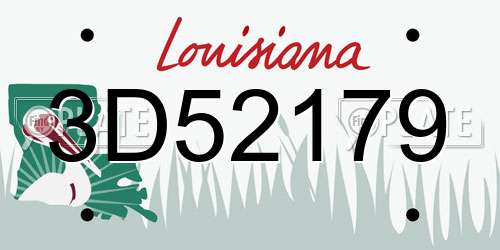 3D52179 Louisiana License Plate