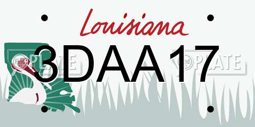 3DAA17 Louisiana License Plate