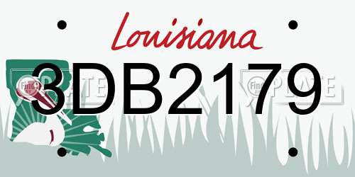 3DB2179 Louisiana License Plate