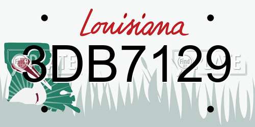 3DB7129 Louisiana License Plate