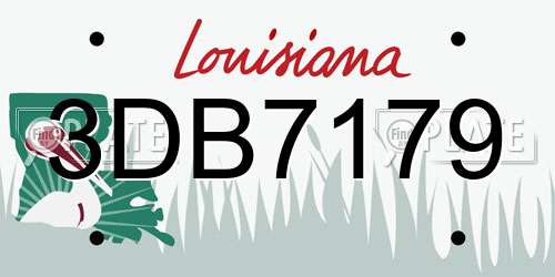 3DB7179 Louisiana License Plate