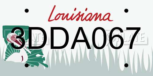 3DDA067 Louisiana License Plate