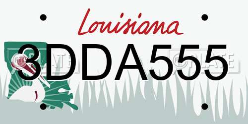 3DDA555 Louisiana License Plate