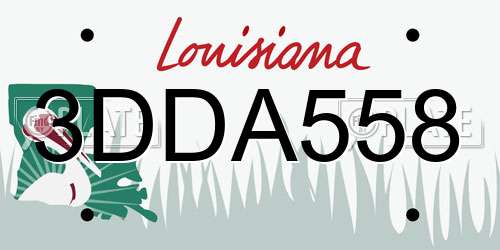 3DDA558 Louisiana License Plate