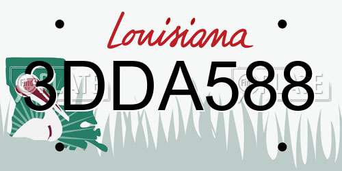 3DDA588 Louisiana License Plate
