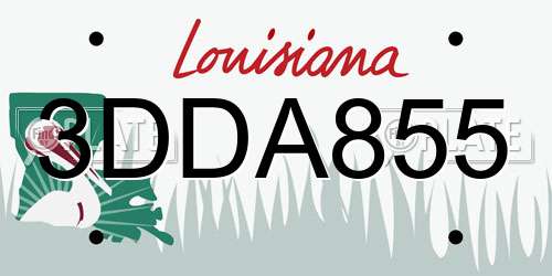 3DDA855 Louisiana License Plate