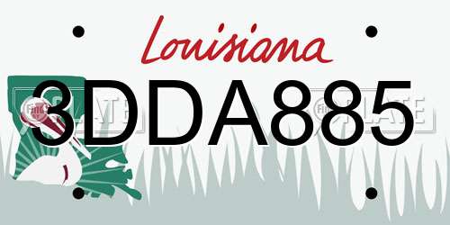 3DDA885 Louisiana License Plate