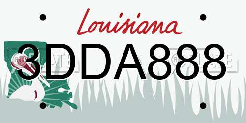 3DDA888 Louisiana License Plate