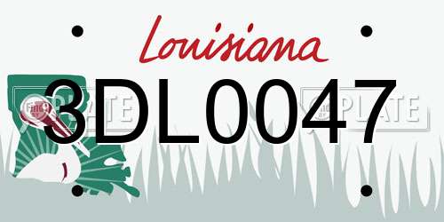 3DL0047 Louisiana License Plate