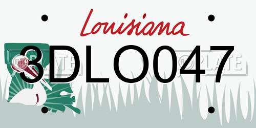 3DLO047 Louisiana License Plate