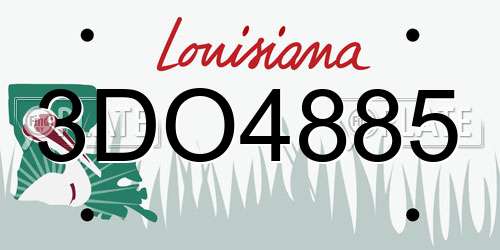 3DO4885 Louisiana License Plate