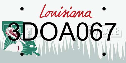 3DOA067 Louisiana License Plate