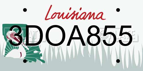 3DOA855 Louisiana License Plate