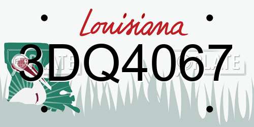 3DQ4067 Louisiana License Plate
