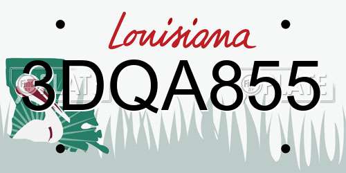3DQA855 Louisiana License Plate