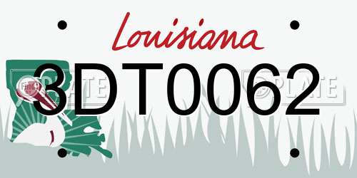 3DT0062 Louisiana License Plate