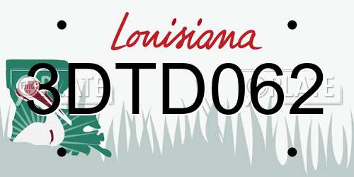 3DTD062 Louisiana License Plate