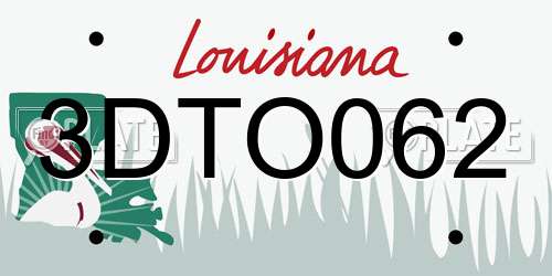 3DTO062 Louisiana License Plate