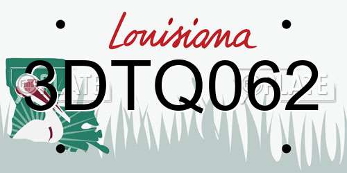 3DTQ062 Louisiana License Plate