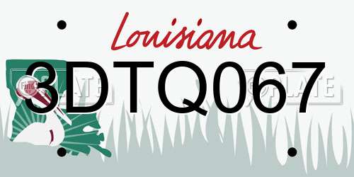 3DTQ067 Louisiana License Plate