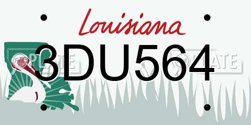 3DU564 Louisiana License Plate