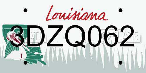 3DZQ062 Louisiana License Plate