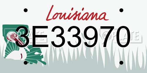 3E33970 Louisiana License Plate