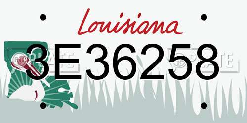 3E36258 Louisiana License Plate