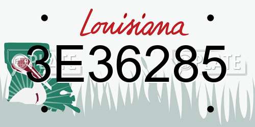 3E36285 Louisiana License Plate