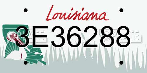 3E36288 Louisiana License Plate