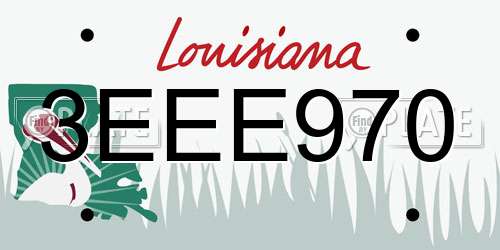 3EEE970 Louisiana License Plate