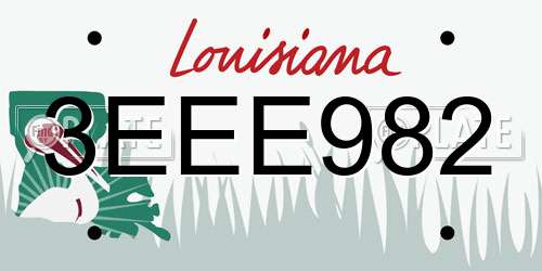 3EEE982 Louisiana License Plate