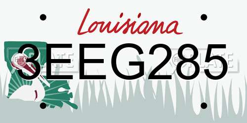 3EEG285 Louisiana License Plate