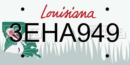 3EHA949 Louisiana License Plate