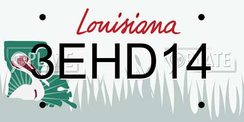 3EHD14 Louisiana License Plate