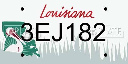 3EJ182 Louisiana License Plate