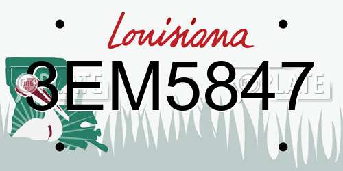 3EM5847 Louisiana License Plate