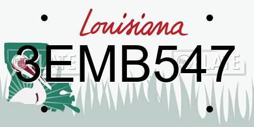 3EMB547 Louisiana License Plate