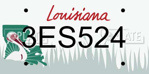 3ES524 Louisiana License Plate